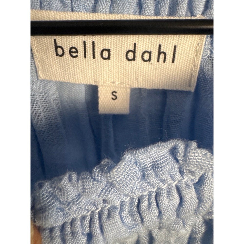 Bella Dahl Costal Linen Blue Plaid Nautical Smocked Halter Top S Relax Capsule - Picture 4 of 5